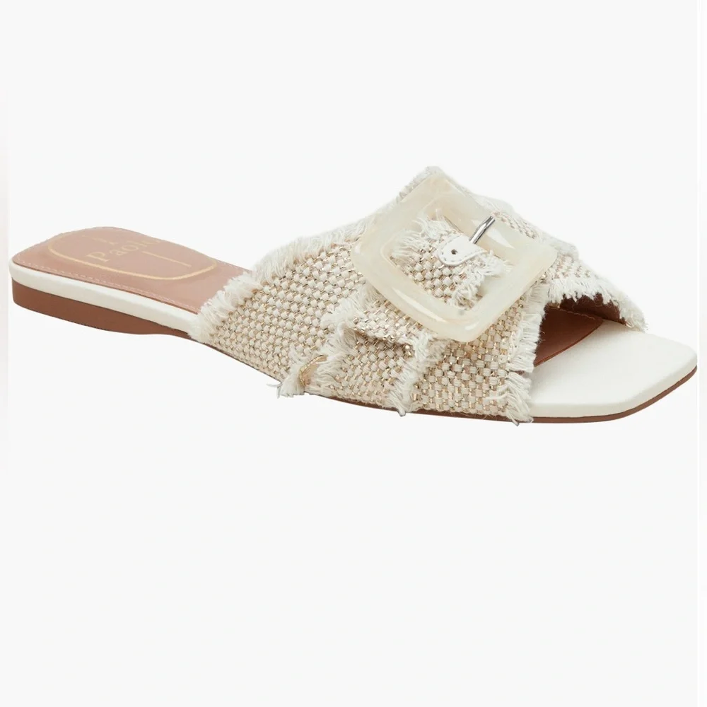 Linea Paolo Lottie Slide Sandal Natural/Gold - Picture 3 of 8